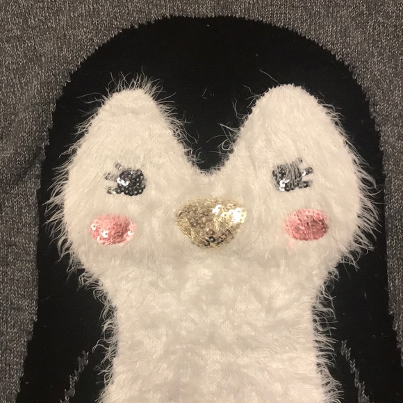 Justice Gray Penguin Sequin Sweater - Picture 3 of 5